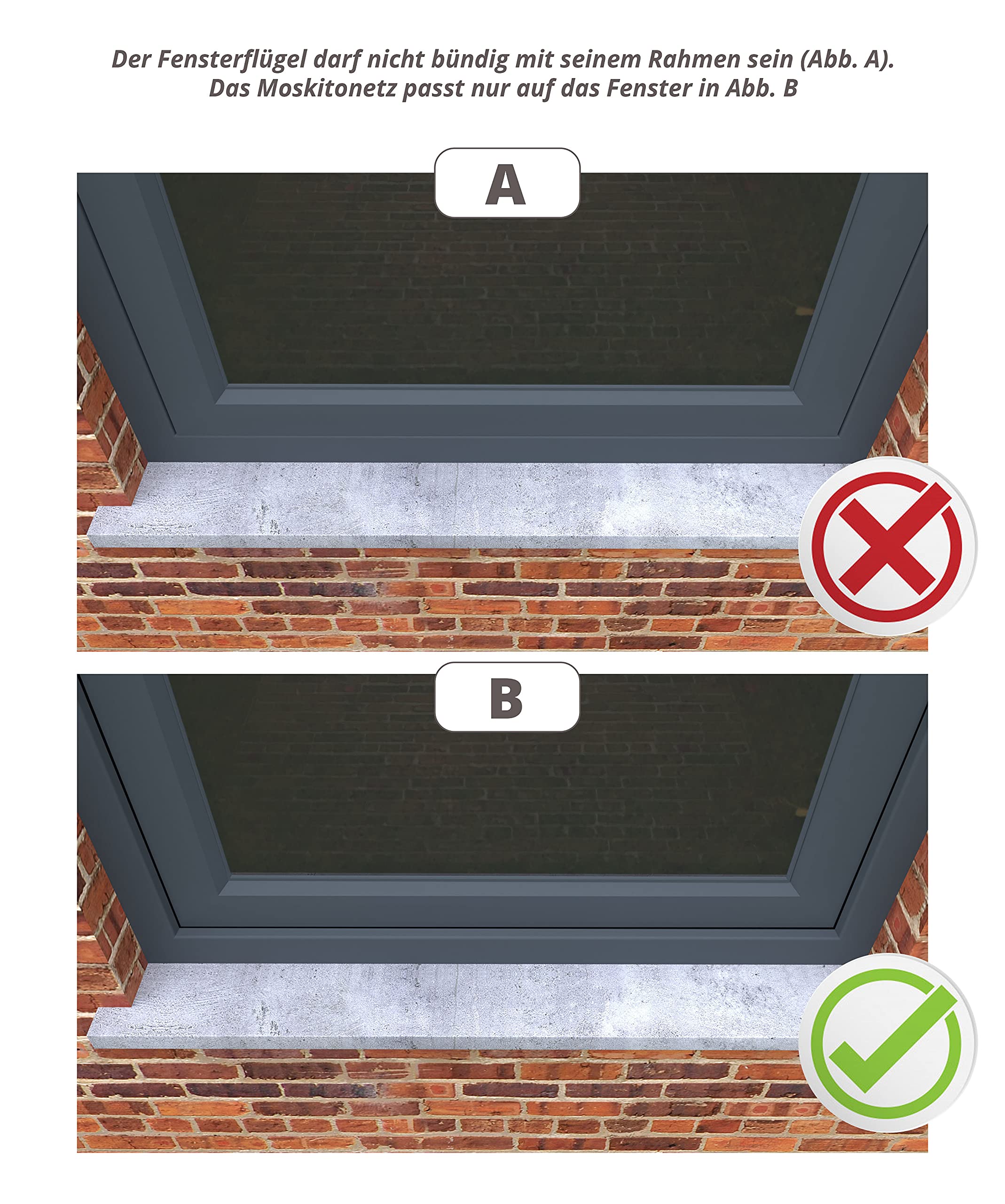 Market-Alley Insektenschutz Fliegengitter Fenster mit Alurahmen Mückengitter Fliegenschutz in verschiedenen Größen auswählbar (Anthrazit ; 80cm x 100cm ; BxH)