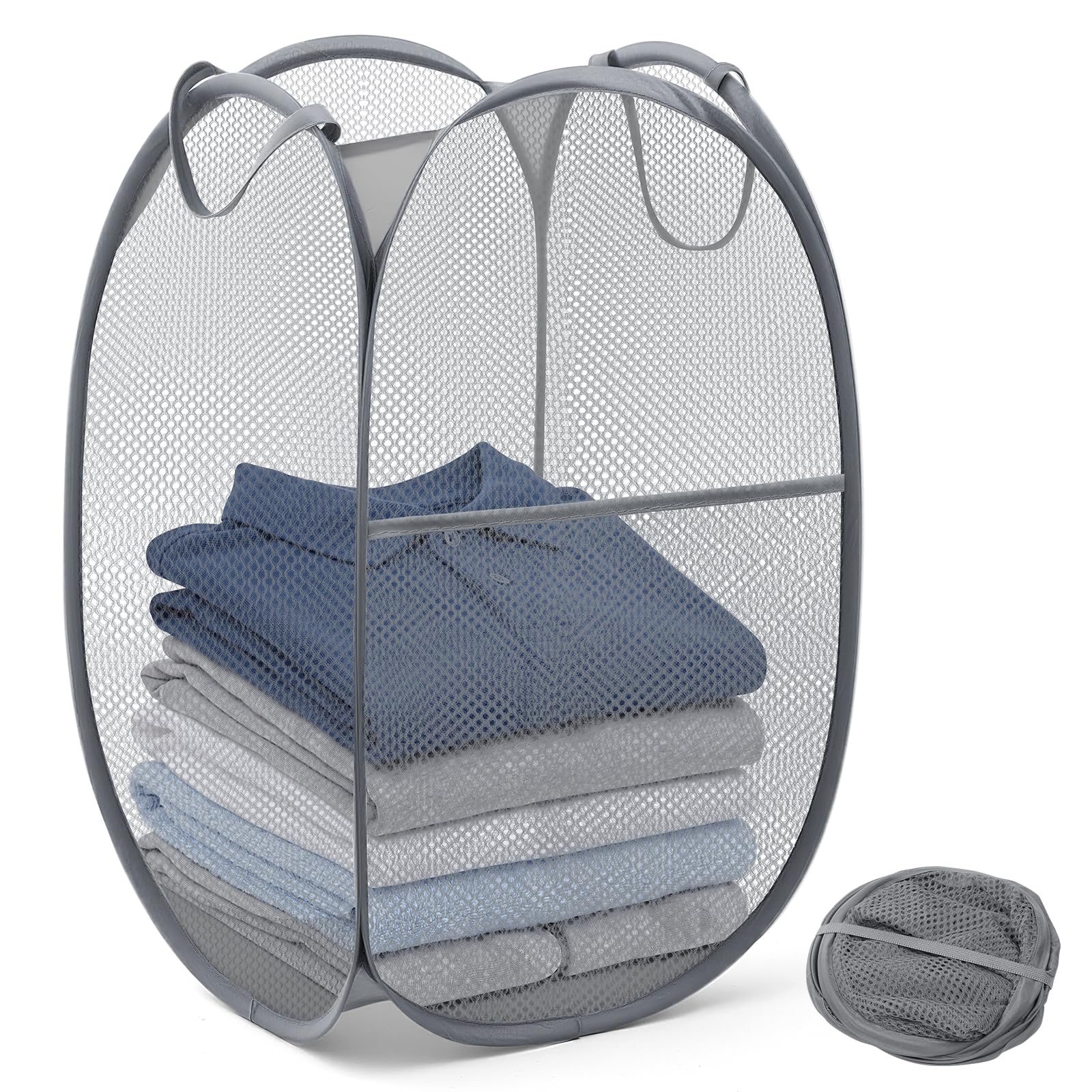 AUAUY Pop up Laundry Basket, Foldable Dirty Clothes Basket for Laundry — image 1