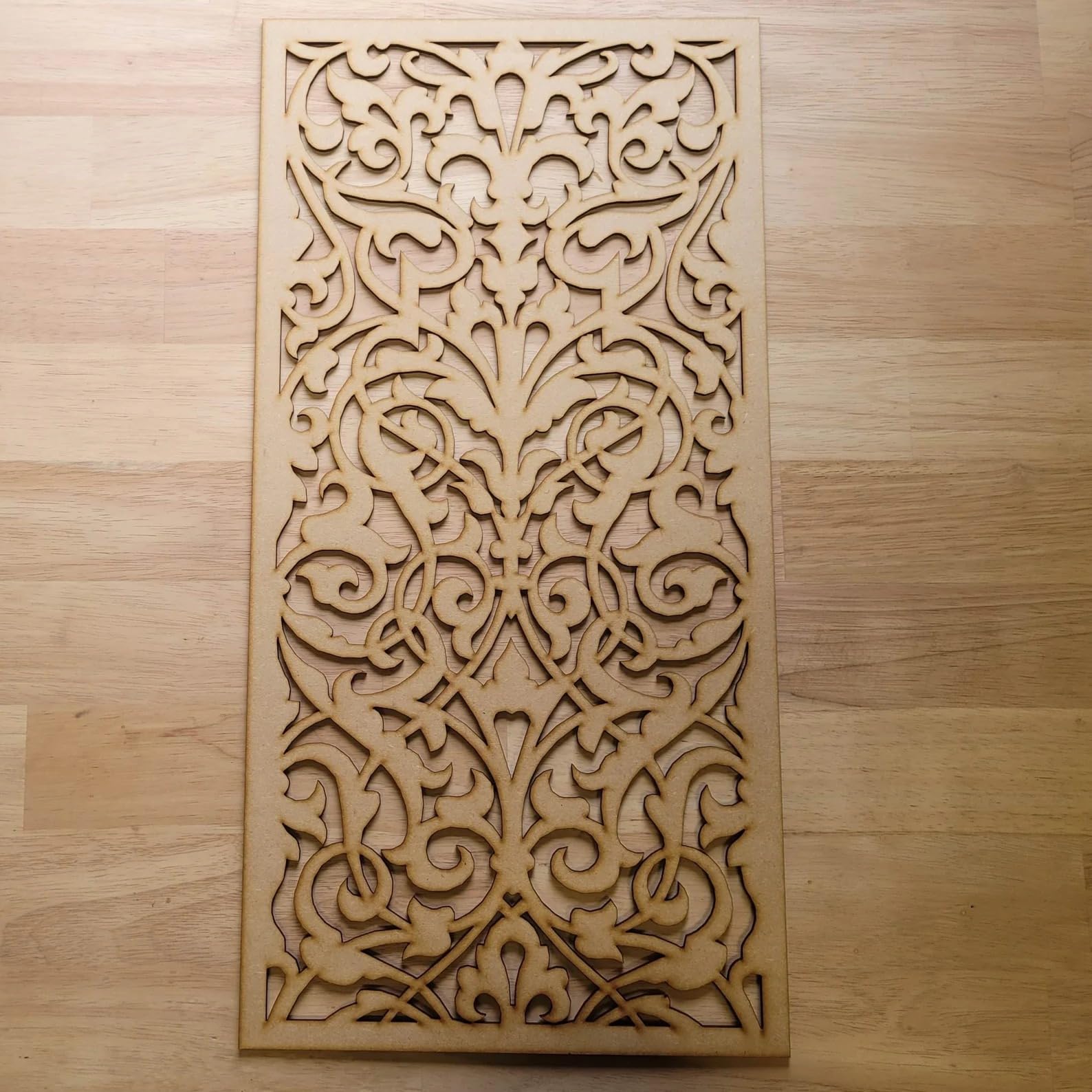 Curious Button Set of 1 Piece French Damask Panel Screen Radiator Cabinet wall Decorative Wooden Wall Hanging Plaque, Wood Carving Wall Decoration Panel for Living Room, Bedroom. (WxL-20x80cm)-image-4