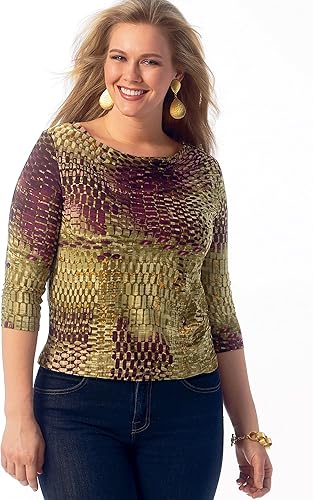 Miniatura 5 de Butterick Camiseta de mujer con cuello vuelto, código B6847, kit de patrón de costura, tallas 8-10-12-14-16, multicolor