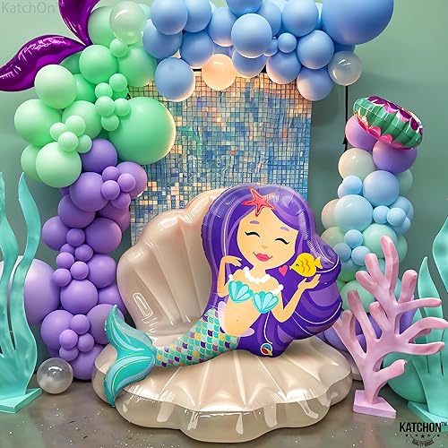 Miniatura 3 de KatchOn, Globos gigantes de sirena – 38 pulgadas | Decoraciones de cumpleaños de sirena para decoraciones de fiesta de Sirenita | Globos de sirenita