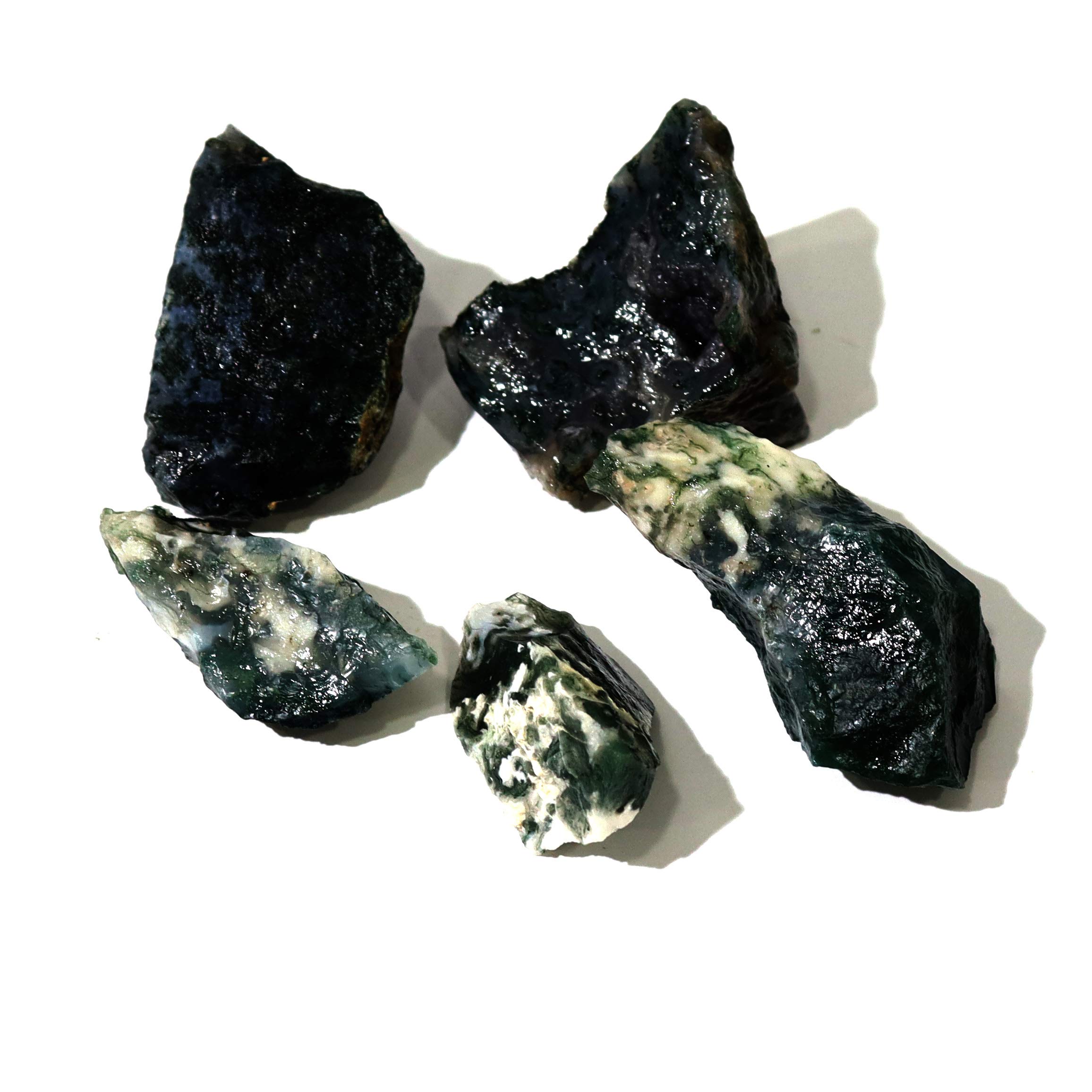 MARKA20 Gram Natural Rough Moss Agate Rough Stone Reiki Crystal Healing Crystal Moss Agate Rough Raw Gemstones for Vastu Stone Protection Stone Rough Gemstone