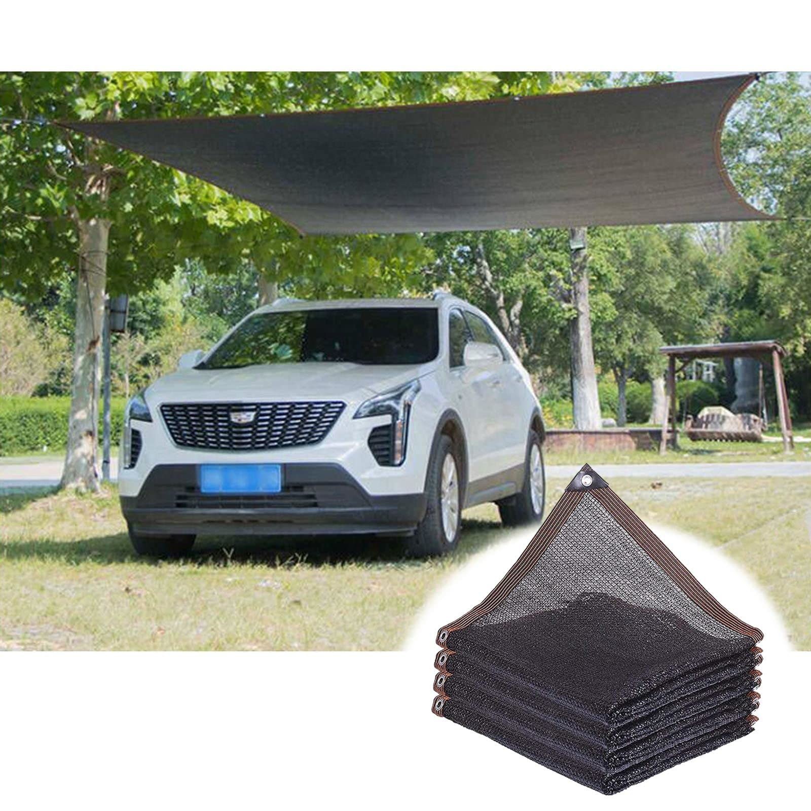 Schwarzes Schattentuch für Auto & Garten, UV-beständig, 85 % Sonnenschutz, 1,5 x 4 m, perfekt für Gewächshäuser, Terrassen und Pflanzenschutz