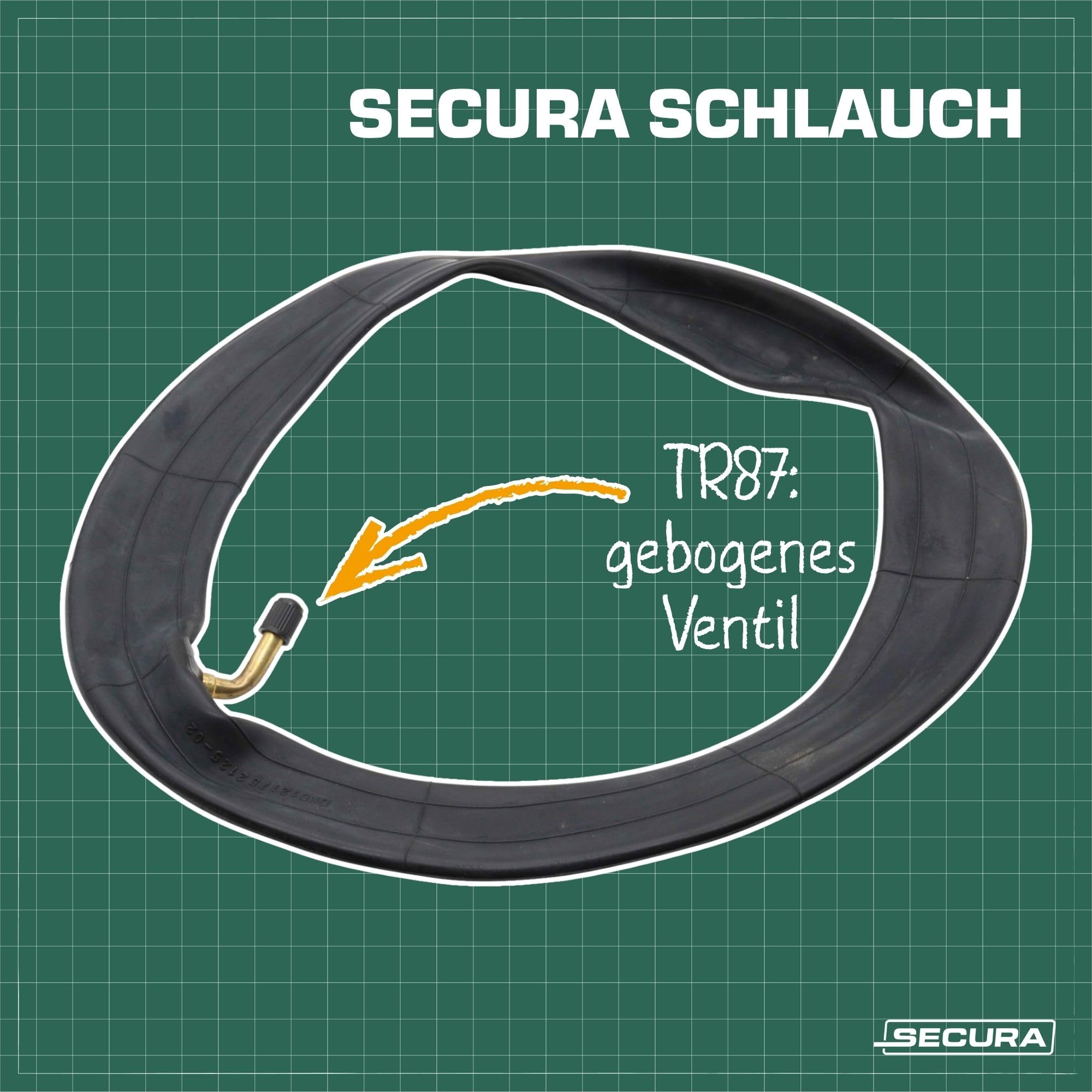 SECURA 4x Reifen 12.5x2.25 12 1/2 x 2 1/4 inkl Schläuche Winkelventil kompatibel mit Kinderfahrrad Kinderwagen Buggy Laufrad Dreirad Roller Fahrradanhänger 47-203