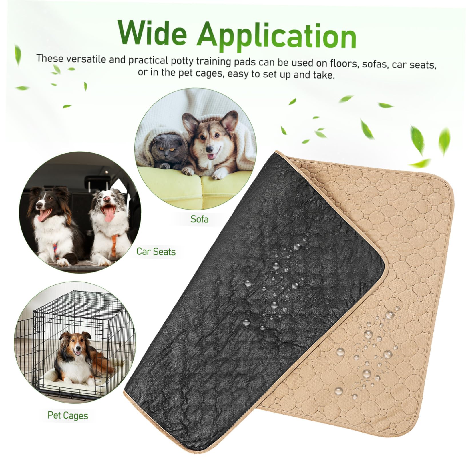 Empapadores para Orina de Perro Extra Grandes Lavables 2 Piezas | Poliéster, Base Antideslizante Reutilizable, para Gatos y Perros, Uso en Sofás y Jaulas