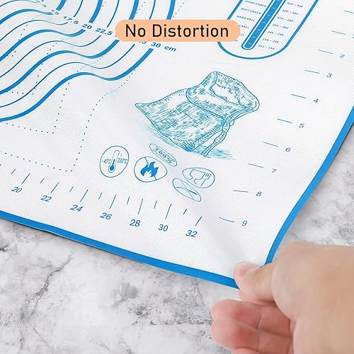 Miniatura 6 de Tapete de silicona para repostería con medición, tapete para hornear fondant, masa rodante, masa de pastel, pizza y galletas, tapete de masa, tapete