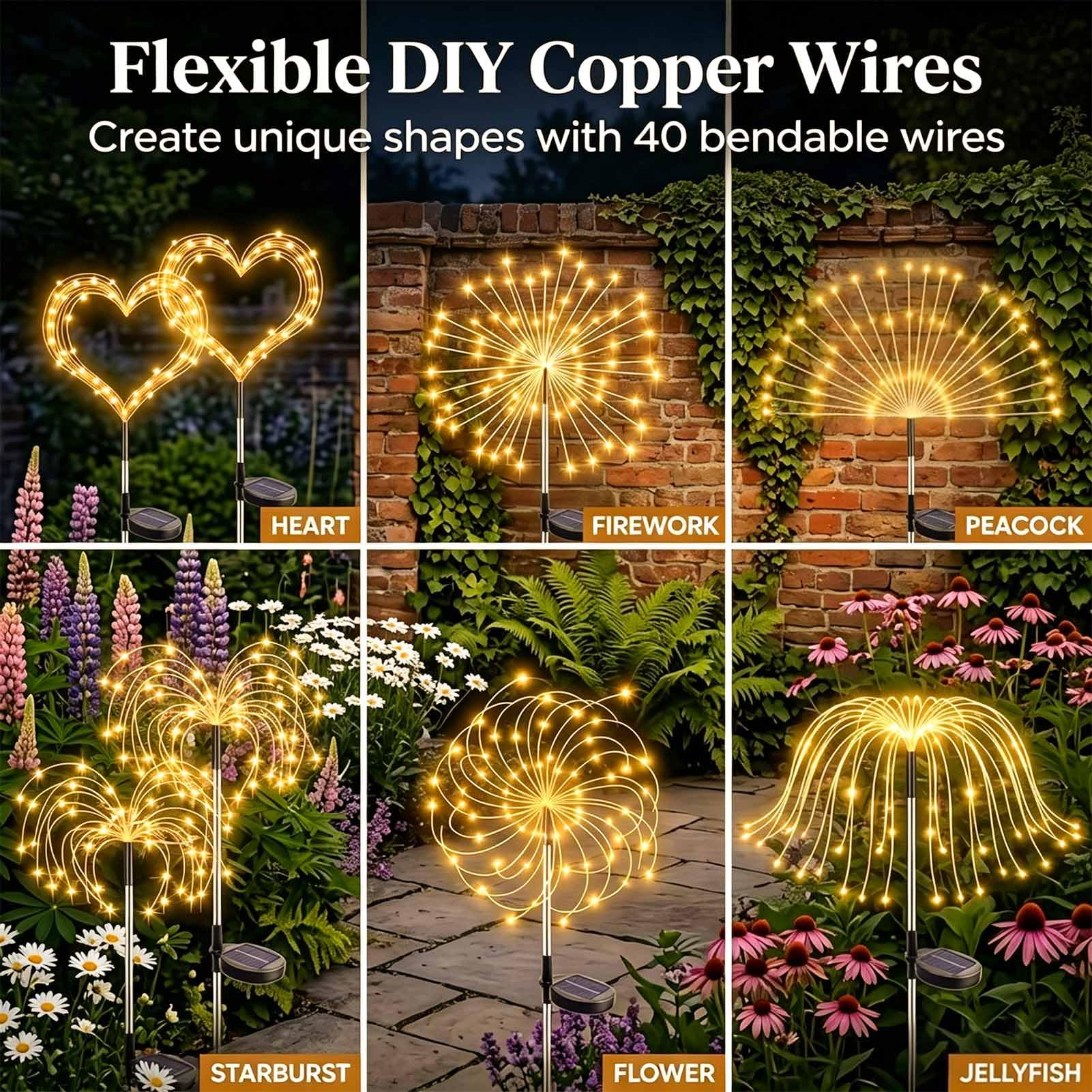 Joycome Lampa solarna do dekoracji ogrodu, 2 sztuki, 150 diod LED, dmuchawiec, 8 trybów, wtyczka solarna, oświetlenie ogrodowe, wodoodporne, na zewnątrz, balkon, taras, kwiat
