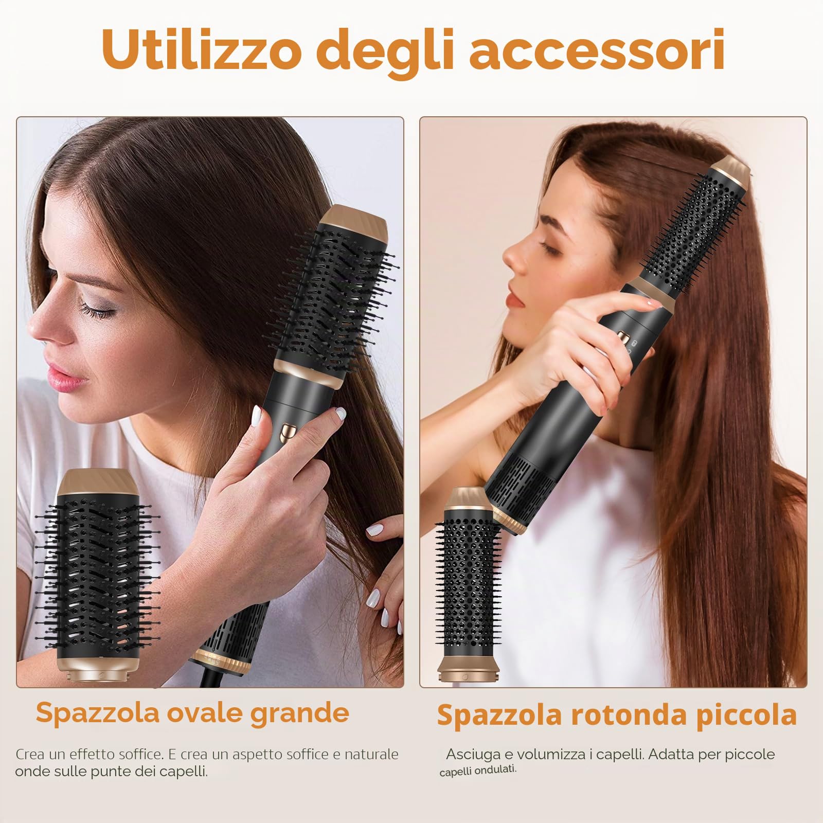 Air Styler Pro - Asciugacapelli 6 in 1, 1000 W, spazzola soffiante per capelli, spazzola per asciugacapelli, multifunzione, per capelli ricci e lisci, temperatura velocità del vento regolabile