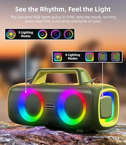 Miniatura 4 de Altavoz Bluetooth inalámbrico portátil, sonido estéreo de graves profundos, conectividad Bluetooth 5.3, batería de larga duración de 8 horas