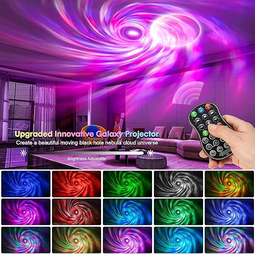 Miniatura 9 de Proyector de galaxia para dormitorio, proyector de estrellas, control remoto y aplicación, altavoz de ruido blanco, luces nocturnas LED de 14