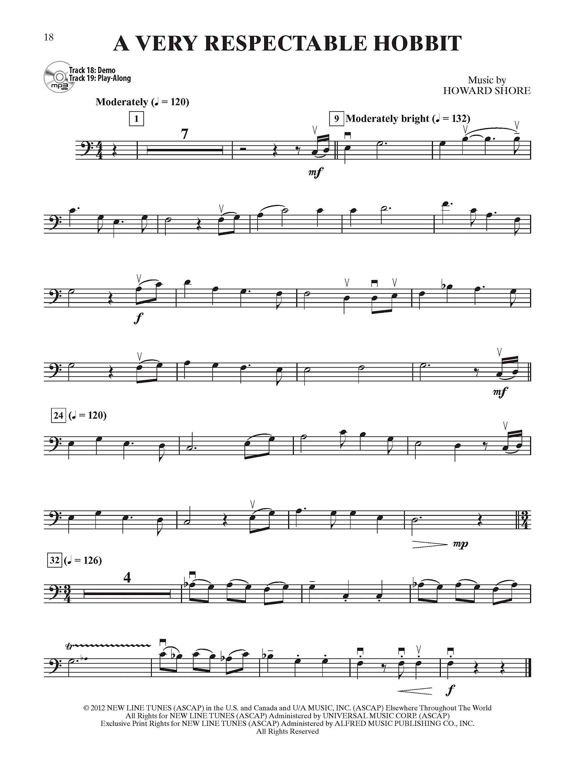 The Hobbit - An Unexpected Journey Instrumental Solos for Strings: Cello