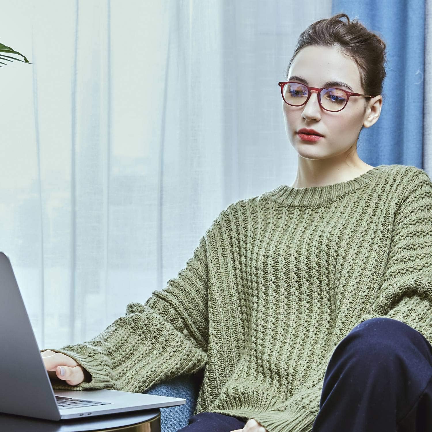 LAURA FAIRY Blue Light Blocking Reading Glasses Women Men Computer Glasses TR90 Frame UV Protection Anti Glare Eyestrain Reader