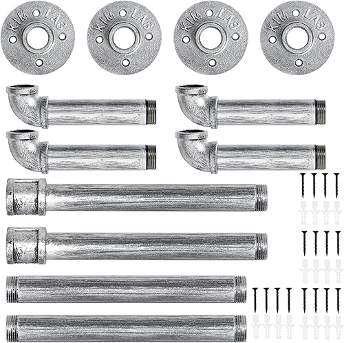 Miniatura 7 de HouseAid Toallero de tubo industrial, soporte de almacenamiento de toallas de baño de granja, organización de toallas de estilo vintage, montado en