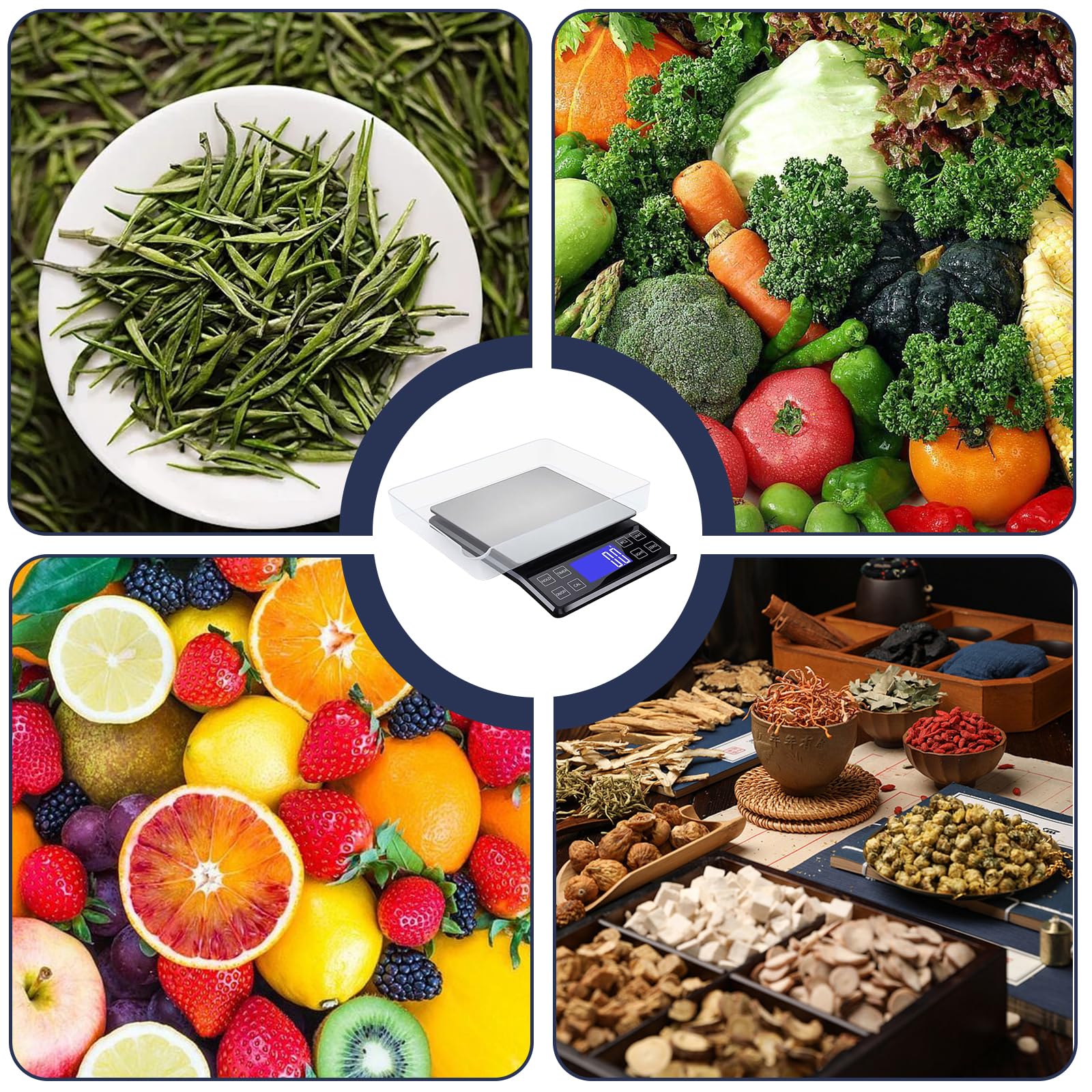 0,1 g/5 kg Báscula de cocina digital grande: báscula de cocina de alta precisión, recargable por USB, plataforma de pesaje de acero inoxidable con bandeja, adecuada para alimentos, cocina, color negro