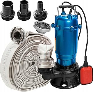 Heavy Duty Flood Sewage Water Pond Drain Septic Sump Cesspool Grinding Pump (Pump with 20m OR 30m FIRE Hose) (Pump (with Float Switch) FIRE Hose 20m)