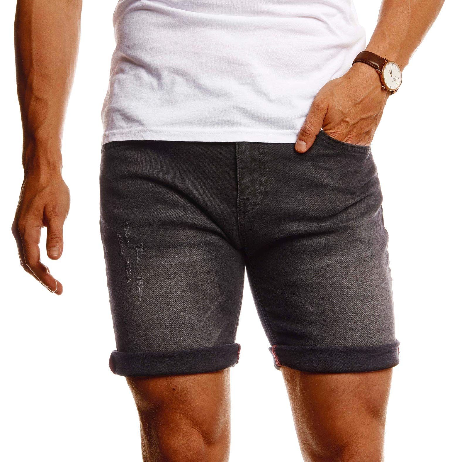 Leif Nelson LN1397 Men's Denim Shorts