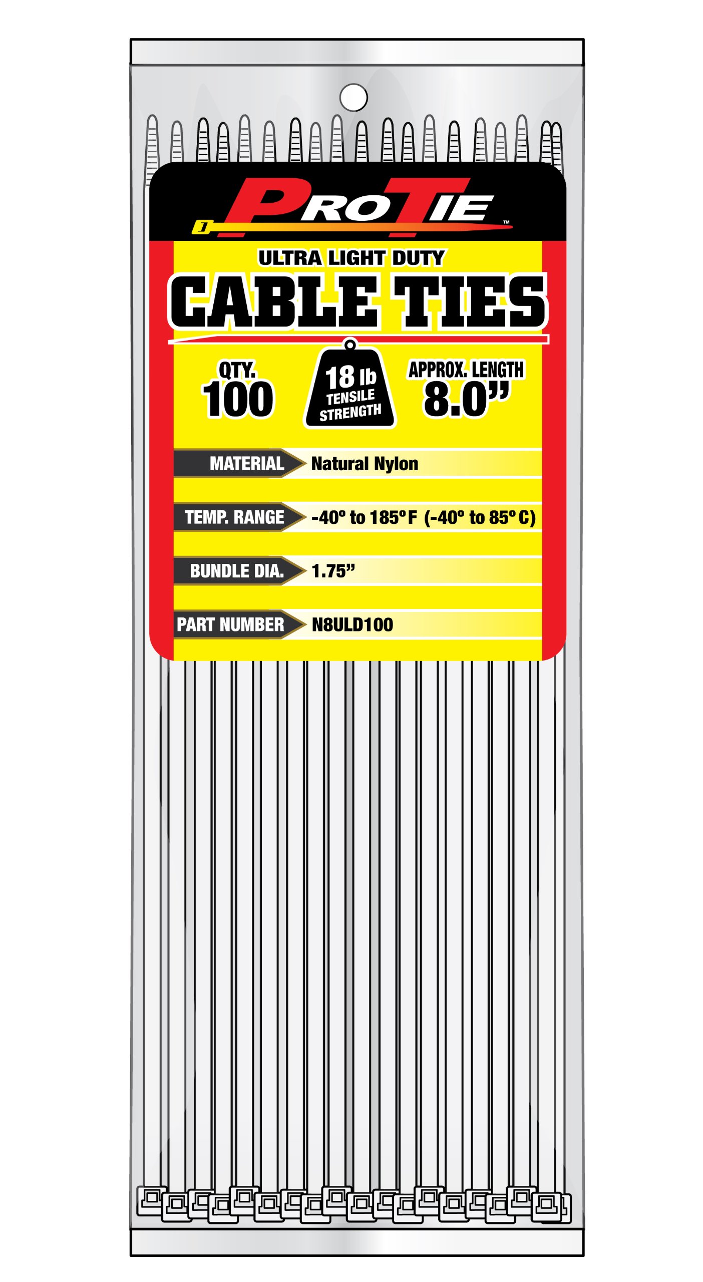 Pro Tie Standard Duty, Self-Locking Nylon Cable Wire Ties For Indoor