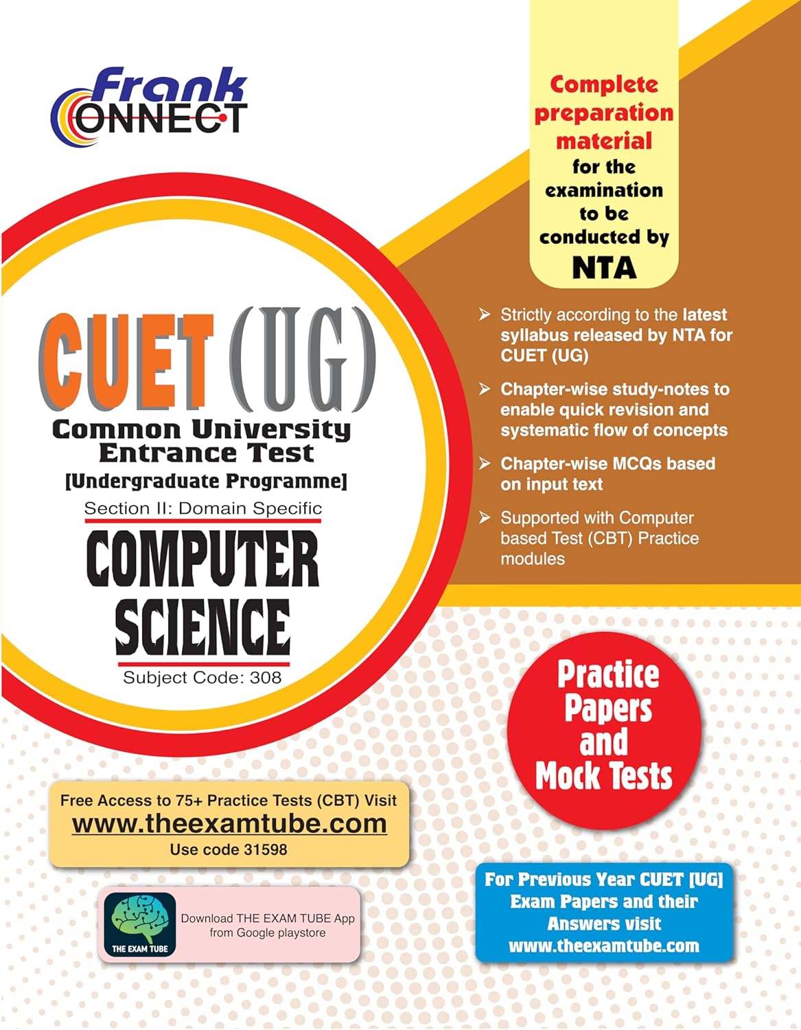 Buy Frank Connect CUET UG Computer Science Book 2024 Complete ...