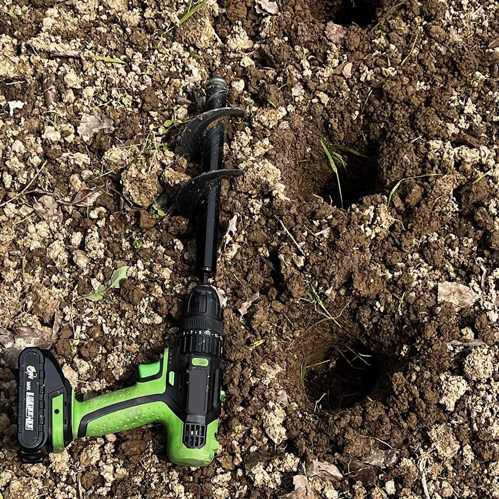 Punta per Trivella a Spirale da Giardino, Punta per Trapano a Mano, Strumento di Perforazione Accessori per Piantare Bulbi da Letto Foratura Coltivare Piante (Dia-8cm, L-30cm)