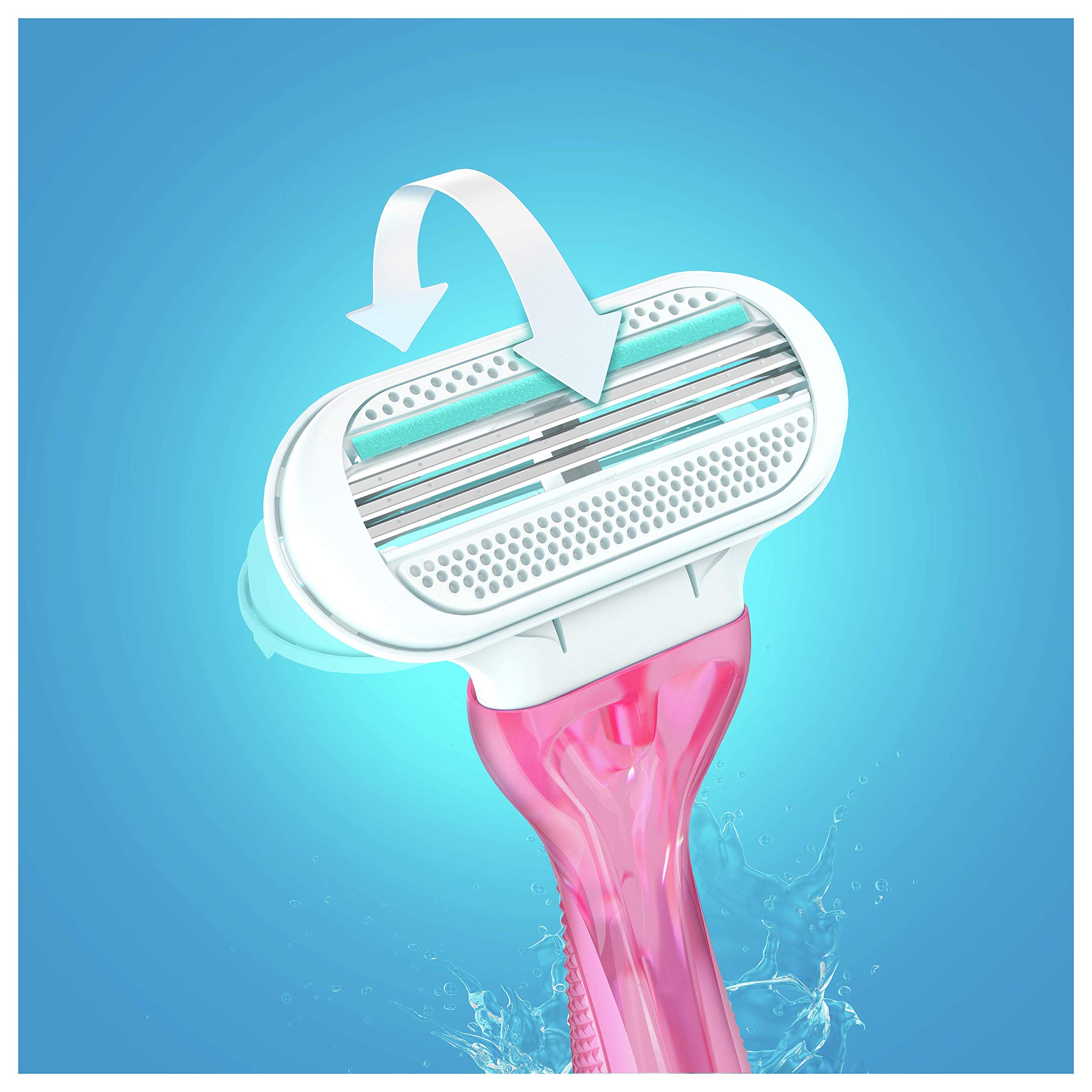 Gillette Venus Sensitive golarka damska, 3 + 1 golarka, opakowanie z 20 ostrzami (3 ostrza), gładkie golenie z nawilżającymi jednorazowymi paskami, pomysł na prezent