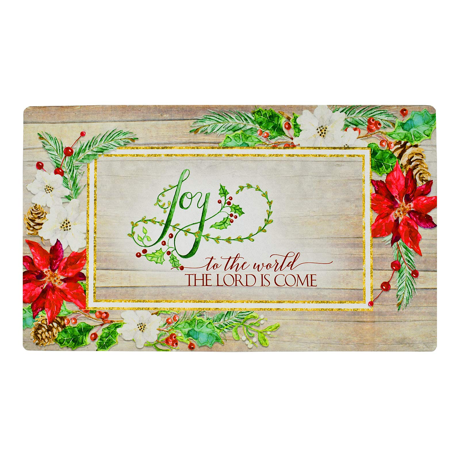wovorins Christmas Doormat Decorative Welcome Mat Non-Slip Rubber Backing Floor Mats Indoor Outdoor Low Profile Door Mat Winter Holiday Xmas Decor for