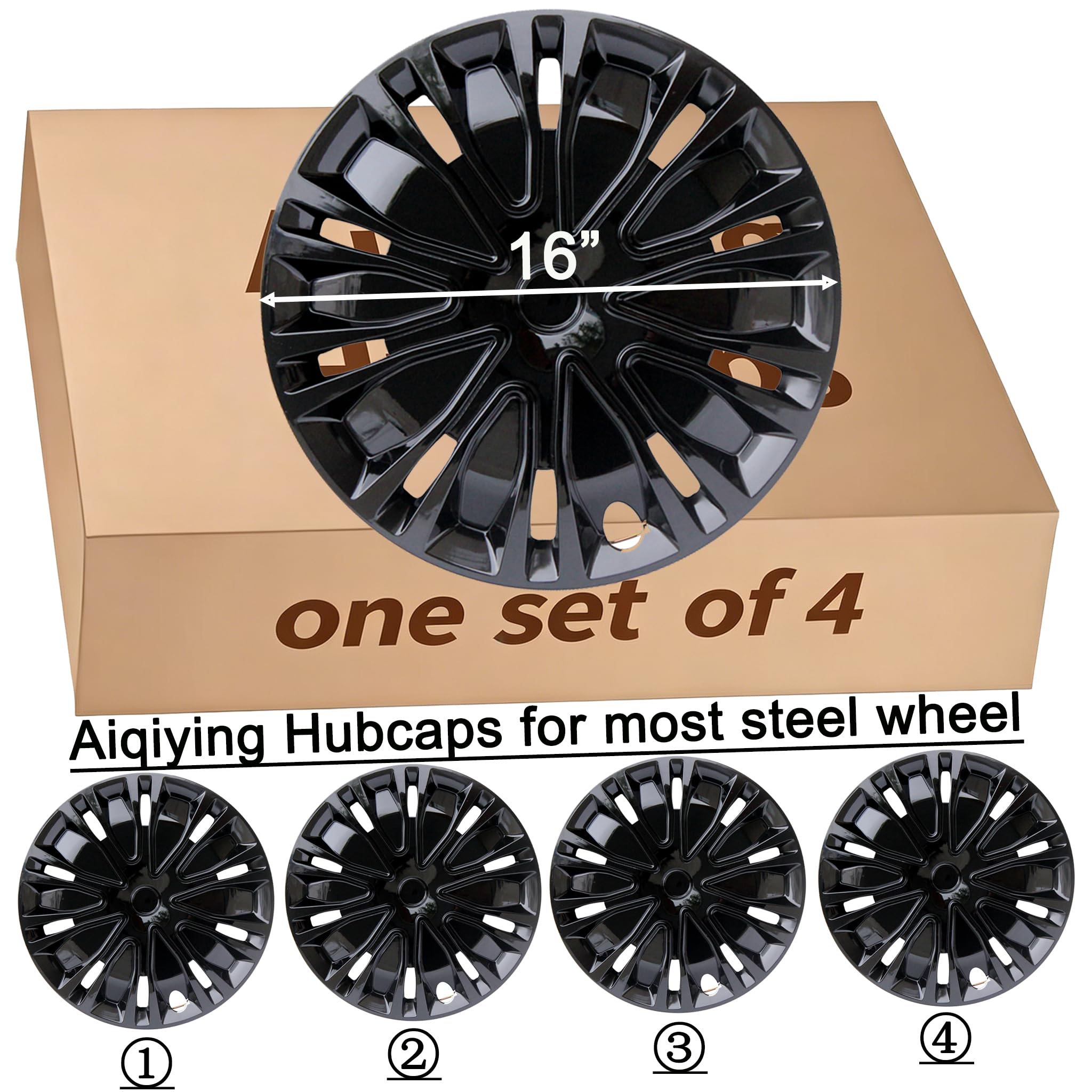 Aiqiying Lot de 4 Bouchons de Rechange universels pour Jantes R16 en ABS, Accessoires extérieurs pour Voiture, Camion et SUV