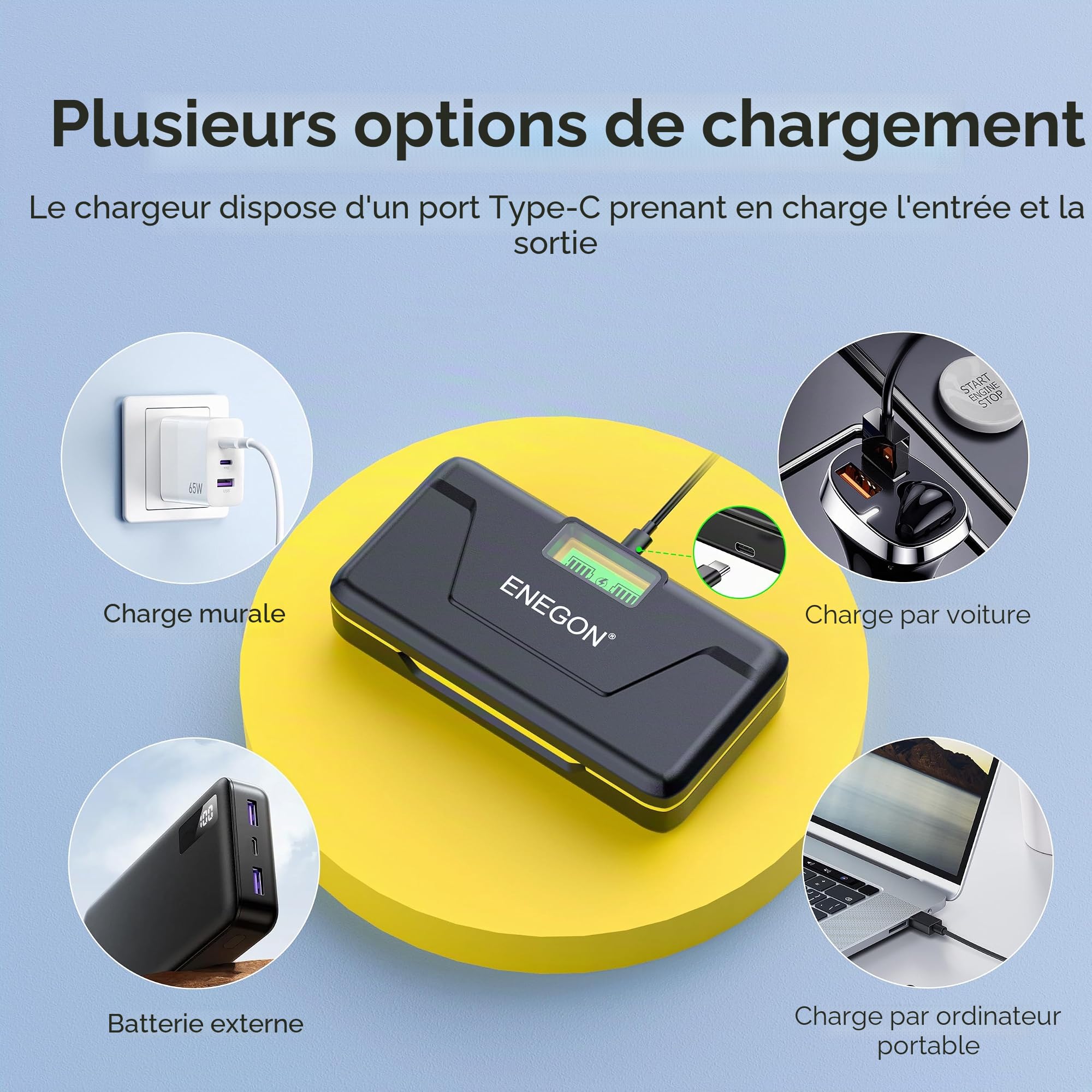 ENEGON NP-BX1 Batterie (2 X 1380mAh) + Chargeur LCD avec Stockage (SD) pour Sony NP-BX1 et ZV-1/ZV-1 II, DSC-RX100, DSC-RX100 VII/VI/V/IV/III/II/VA (M7-M2), HDR-CX405, FDR-X3000, HX300