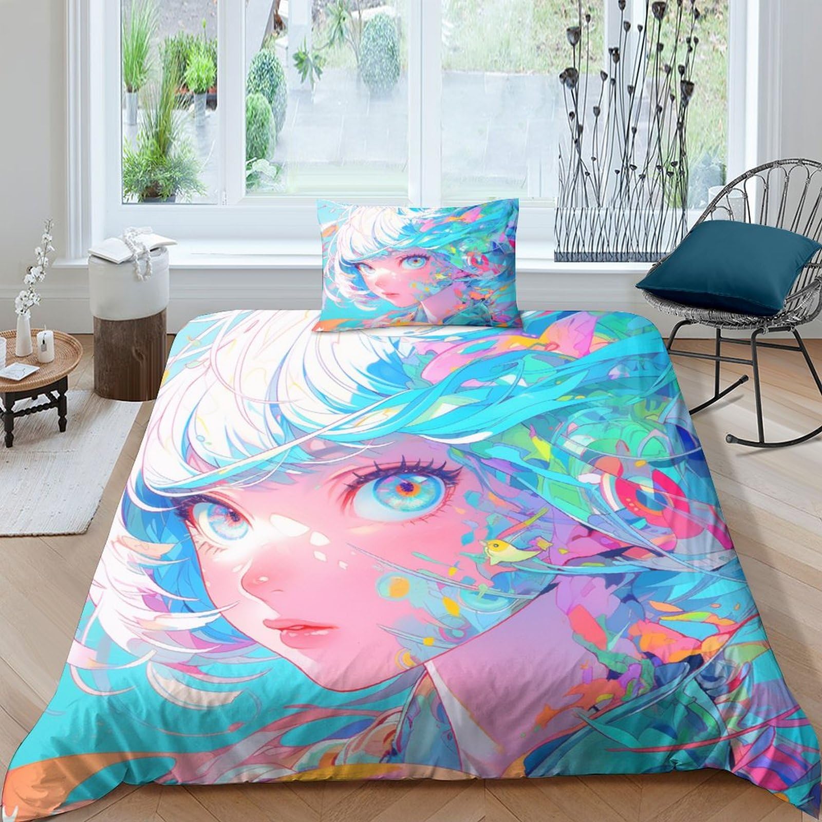 Parure de lit pour enfants résistante aux lavages housse de couette single colorée 135x200