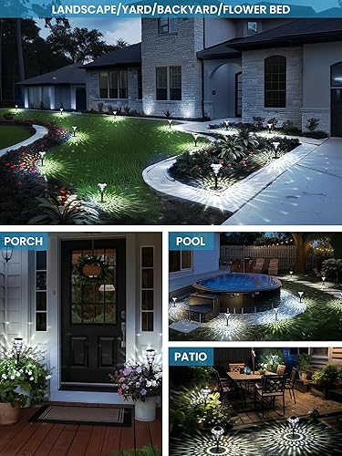 Miniatura 2 de SOLPEX Luces solares para camino, decoración de jardín para patio, luces de jardín alimentadas por energía solar, iluminación de paisaje, luces