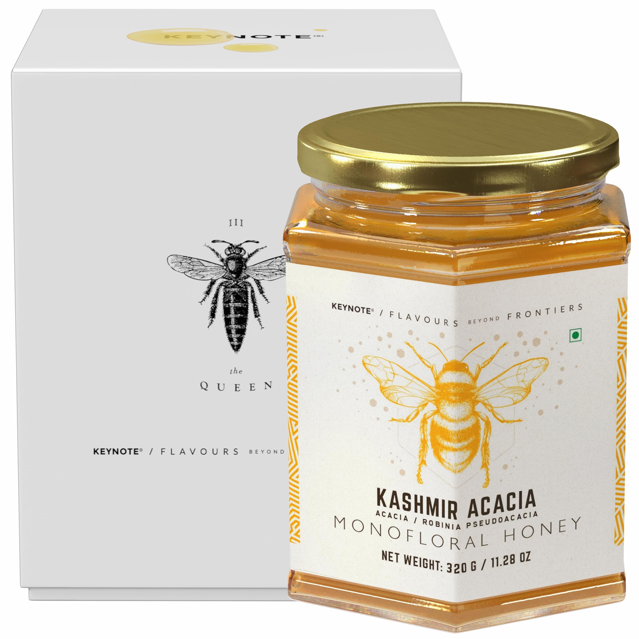 Kashmir Acacia Honey | Raw Pure Unpasteurized Unprocessed Organic | Gift Box 320 grams