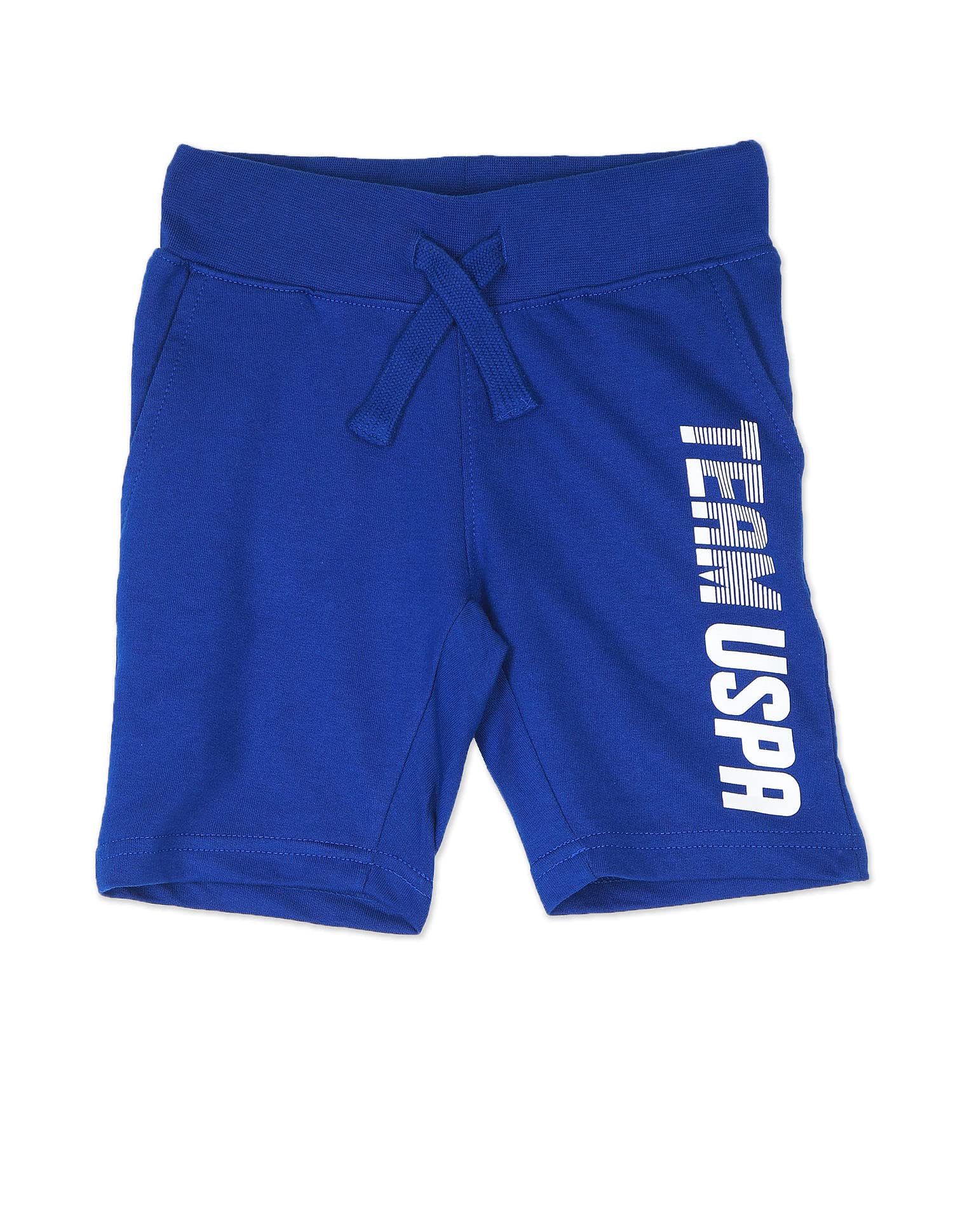 US Polo Association Boy's Bermuda Shorts Regular Cotton Casual (UKSRTON0010_DK. Blue_ES), 8 Years-9 Years