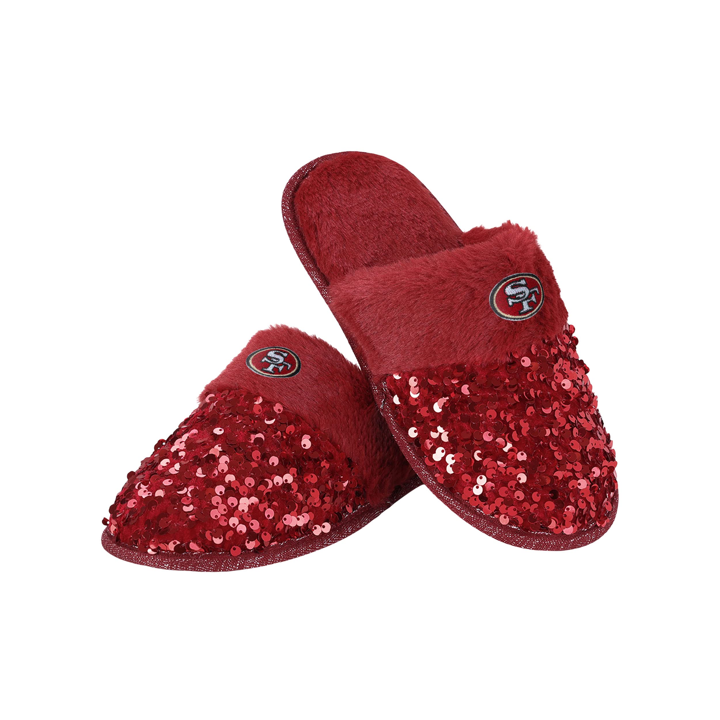 FOCO San Francisco 49Ers Sequin Slipper - Womens Small