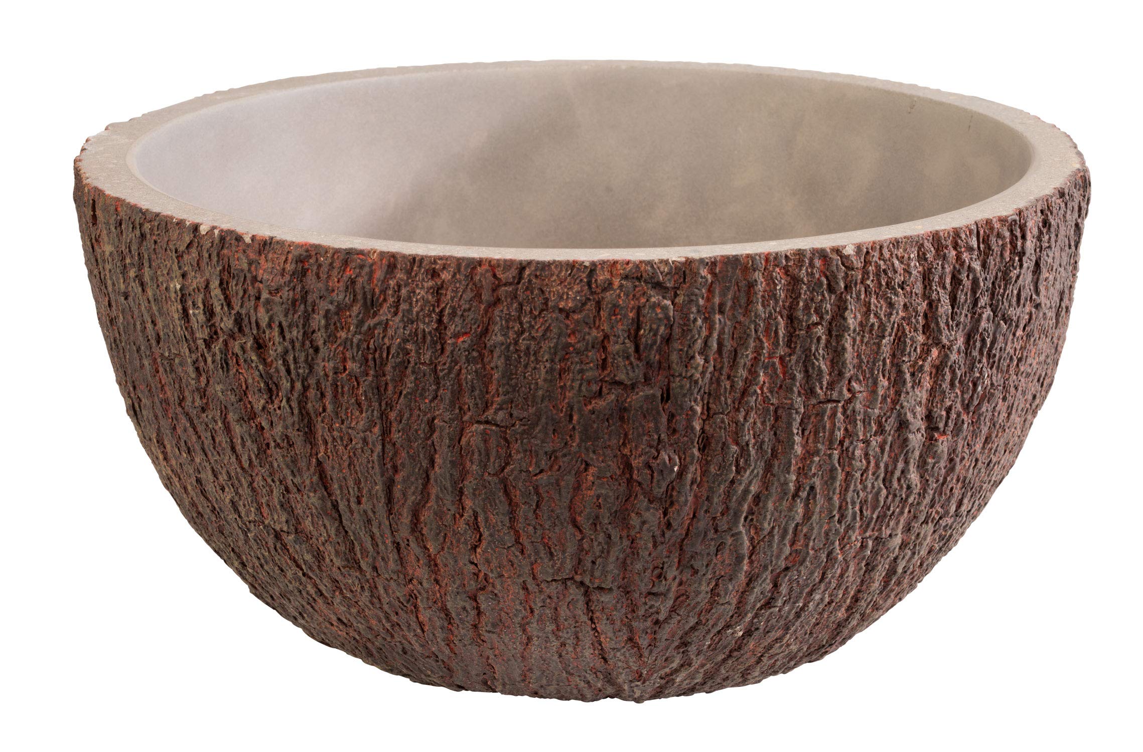 APS Bol Coconut, Bol Coconut, Ø 23 cm, H : 12,5 cm, Rafraîchisseur de bouteille, Bol à fruits, Bol à salade, Bol à soupe, Béton avec dessous protégeant les meubles, Brun, Gris, 2,2 litres