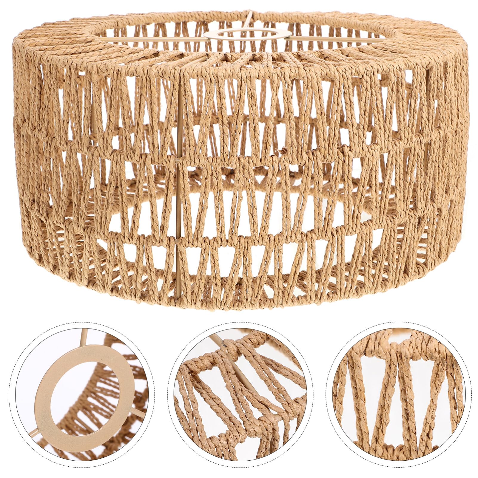 DECHOUS Abat-jour Tissé En Paille Naturelle Pour Plafond De Salon Décoration Dintérieur