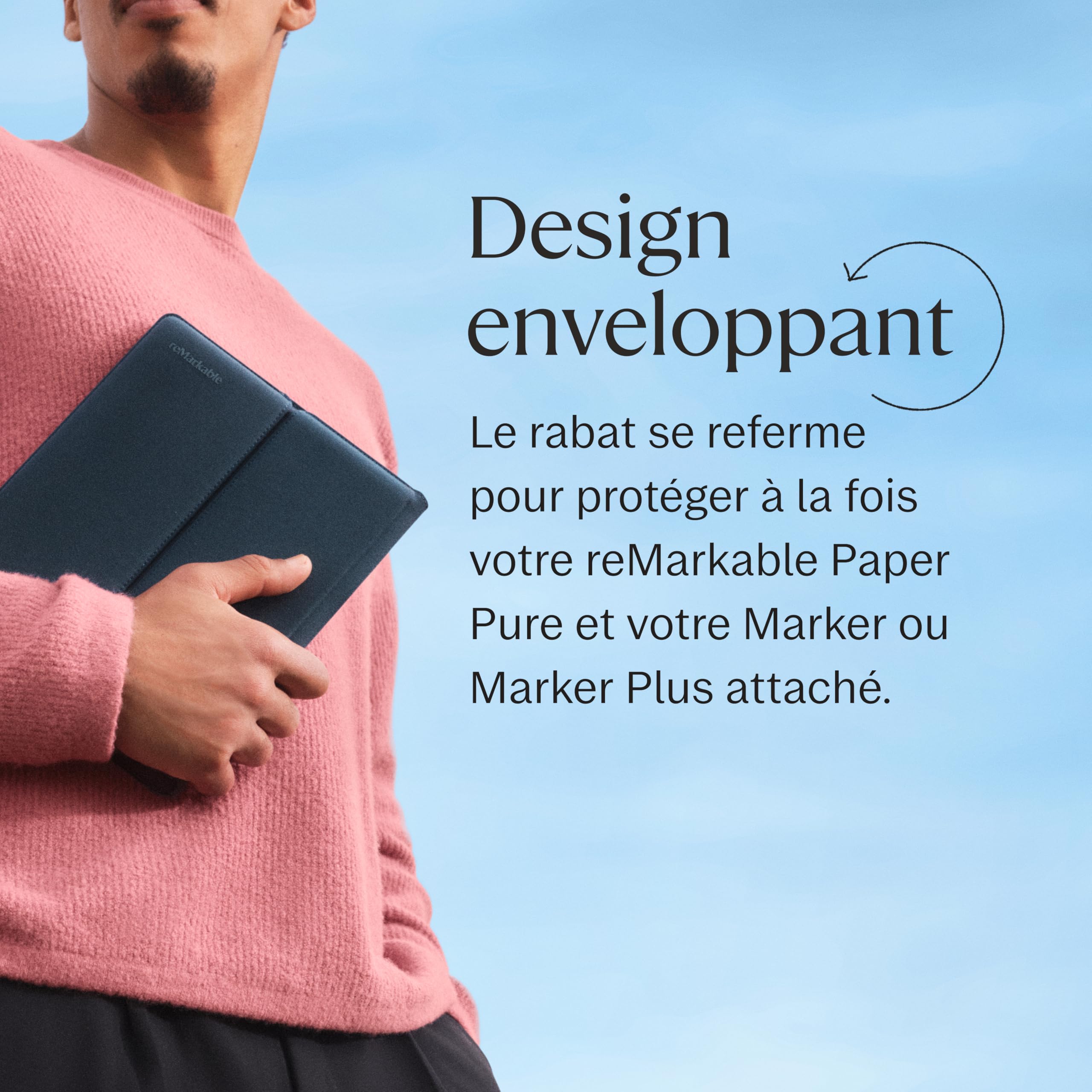 Housse Sleeve Folio pour Remarkable Paper Pure – Bleu Océan