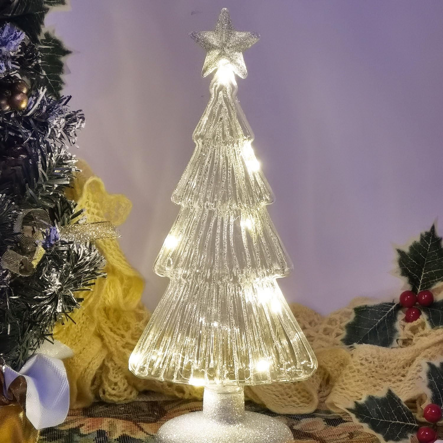 JoSue Christmas Tree Light Battery Operated Lighted Christmas Tree for