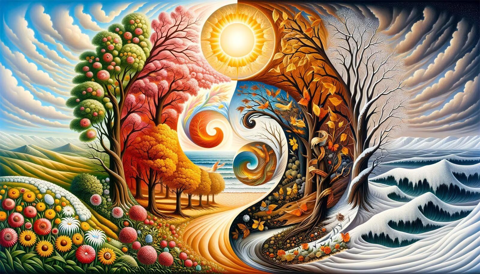 Puzzle dla dorosłych, 3000 sztuk, wymagające łamigłówki, gry logiczne dla całej rodziny, świąteczny prezent dla przyjaciół w pięknym opakowaniu (liście kwiatowe z krajobrazu)
