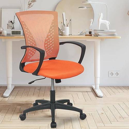 Miniatura 9 de PayLessHere Silla de oficina, silla de escritorio, silla de computadora, silla ergonómica ajustable de malla ejecutiva con respaldo medio con ruedas