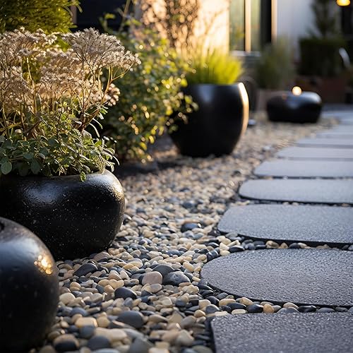 Miniatura 8 de Simetufy Rocas de río de 5 libras para plantas, guijarros de 1-2 pulgadas, rocas decorativas, grava pulida de jardín al aire libre, guijarros para