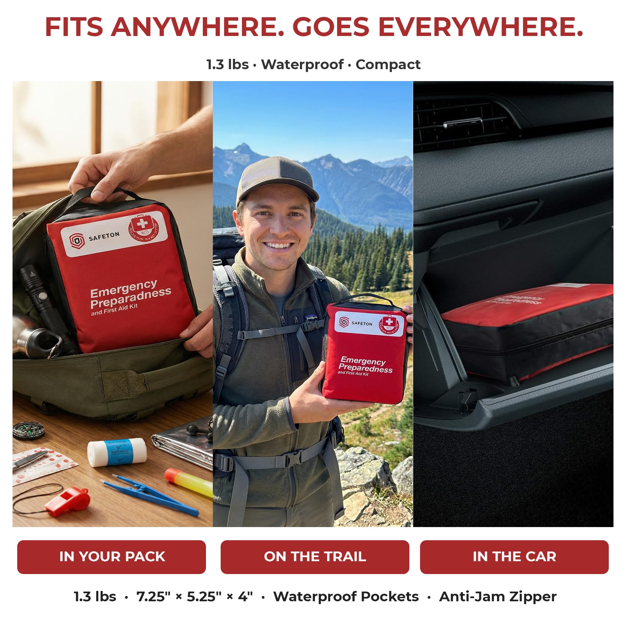 Kit de emergencia First Aid Kit: Añadir al equipo de camping, hogar, dorm, equipo de supervivencia y equipo, caza, accesorios de camping, kit de supervivencia para coche, accesorios de viaje