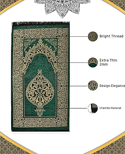 Miniatura 3 de Prien Alfombra de oración con Tasbih  Alfombra musulmana  Tapete de oración con cuentas de oración  Regalos islámicos para mujeres y hombres  Juego