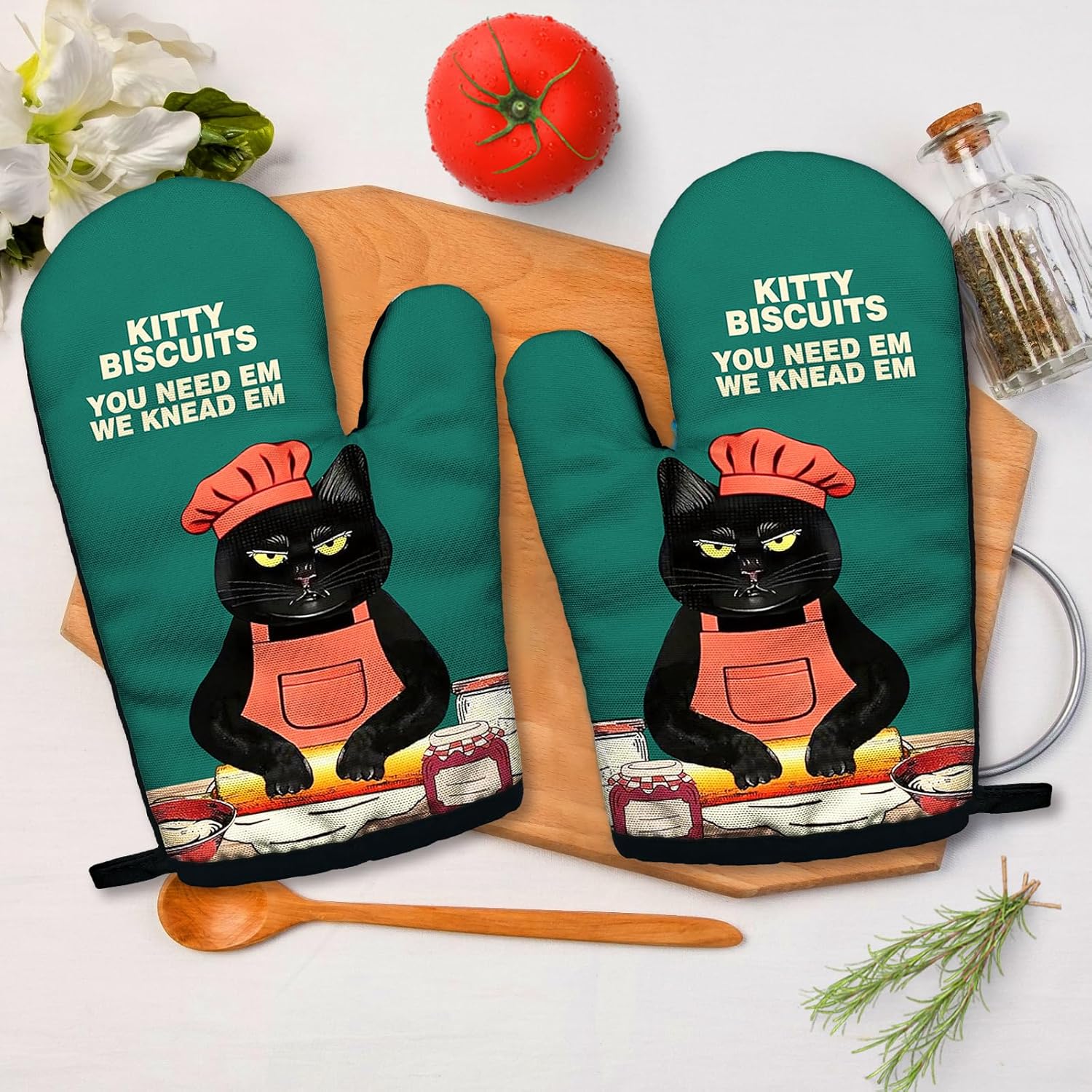 Jxubeuro、Kitty Biscuits You Need Em We Knead Em、面白いシリコンノンスリップオーブンミ