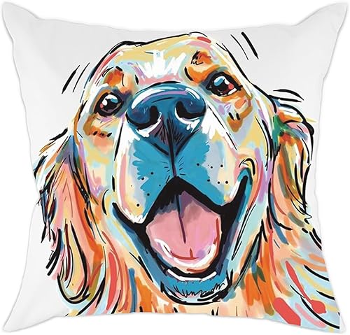 Fundas de almohada con diseño de perro. fundas de cojín de algodón y lino para decorar hogares sofá de 18 x 18 pulgadas