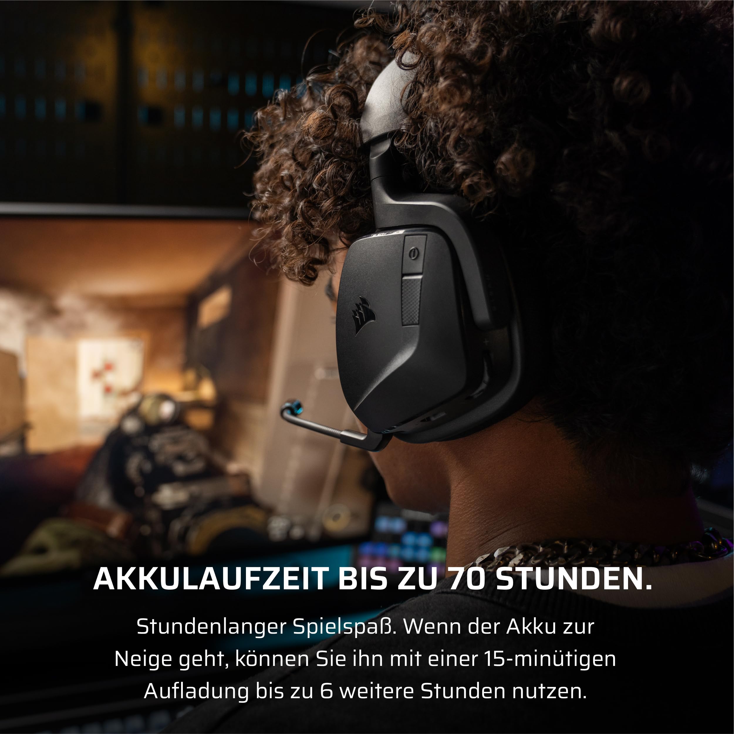 Corsair Void v2 Wireless Gaming-Headset Kohlenstoff Bluetooth Dolby Atmos 70 Stunden Akkulaufzeit Duale Wireless PC PS5 PS4 Switch Mobile