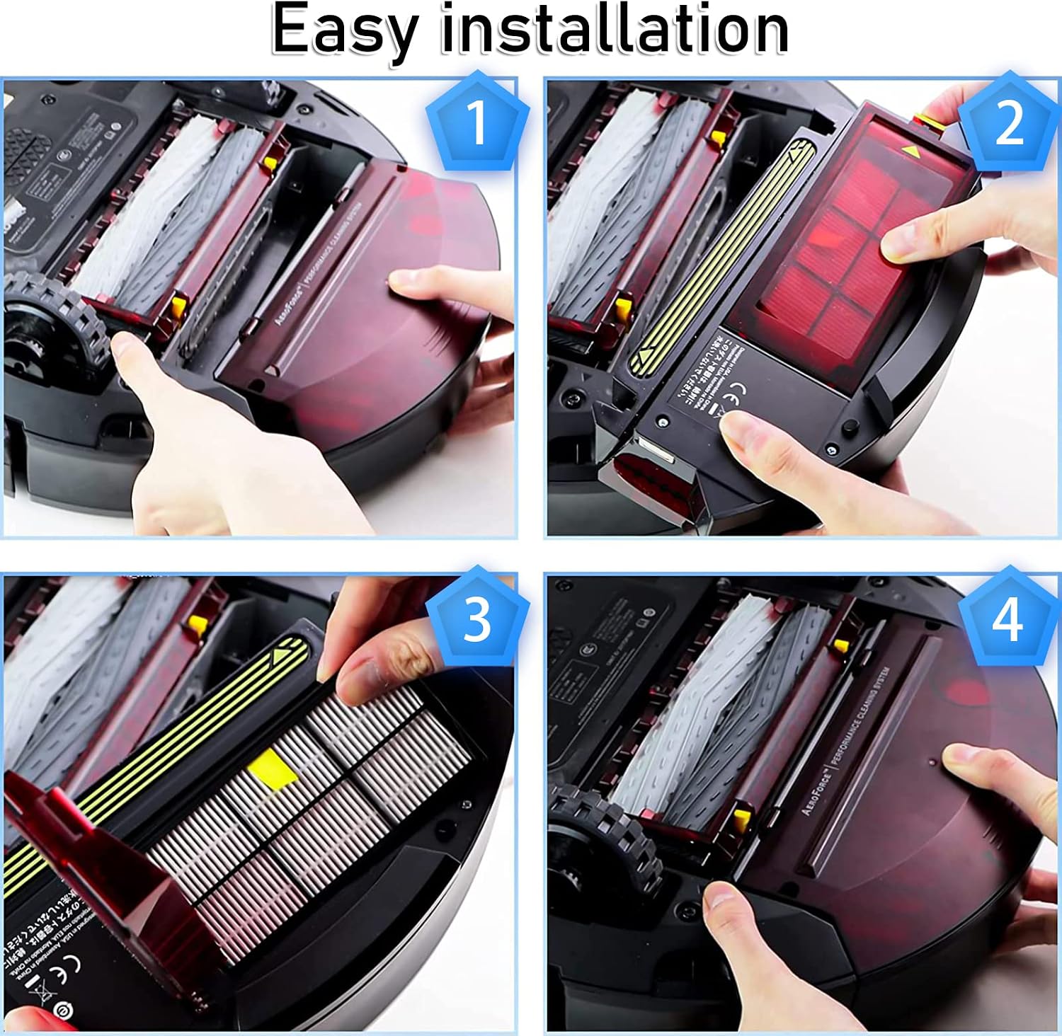 Garbage fighter Filter Replacement for iRobot 800 900 Series Parts - Replenishement Robotic with Cleaning Brushes for 805 860 870 871 880 890 960 980 Vacuum Cleaner Accessories