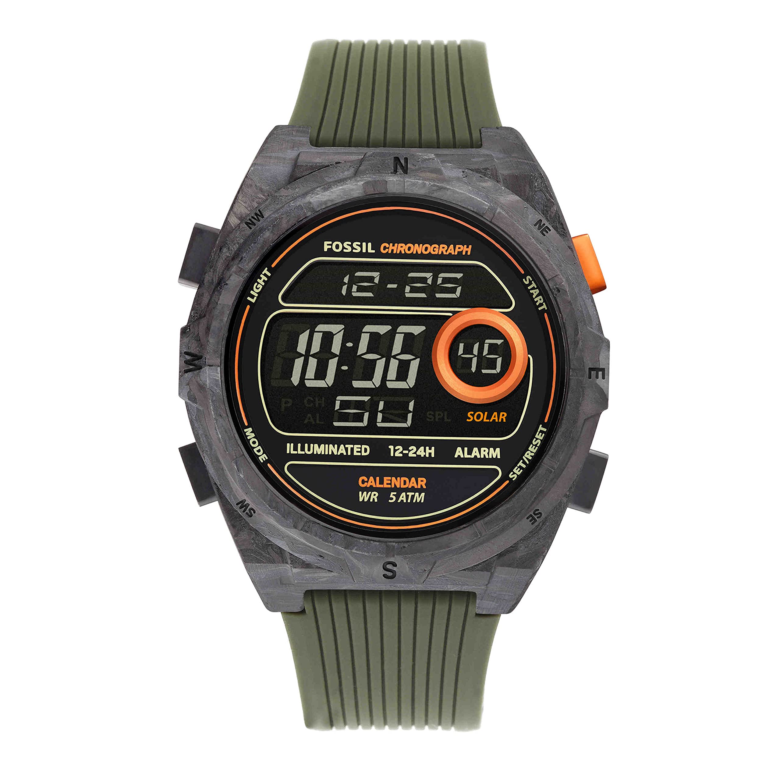 Fossil Men Silicone Everett Solar Digital Black Dial Watch-Fs5860, Band Color-Green (B09CDZ47H2) Amazon Price History, Amazon Price Tracker