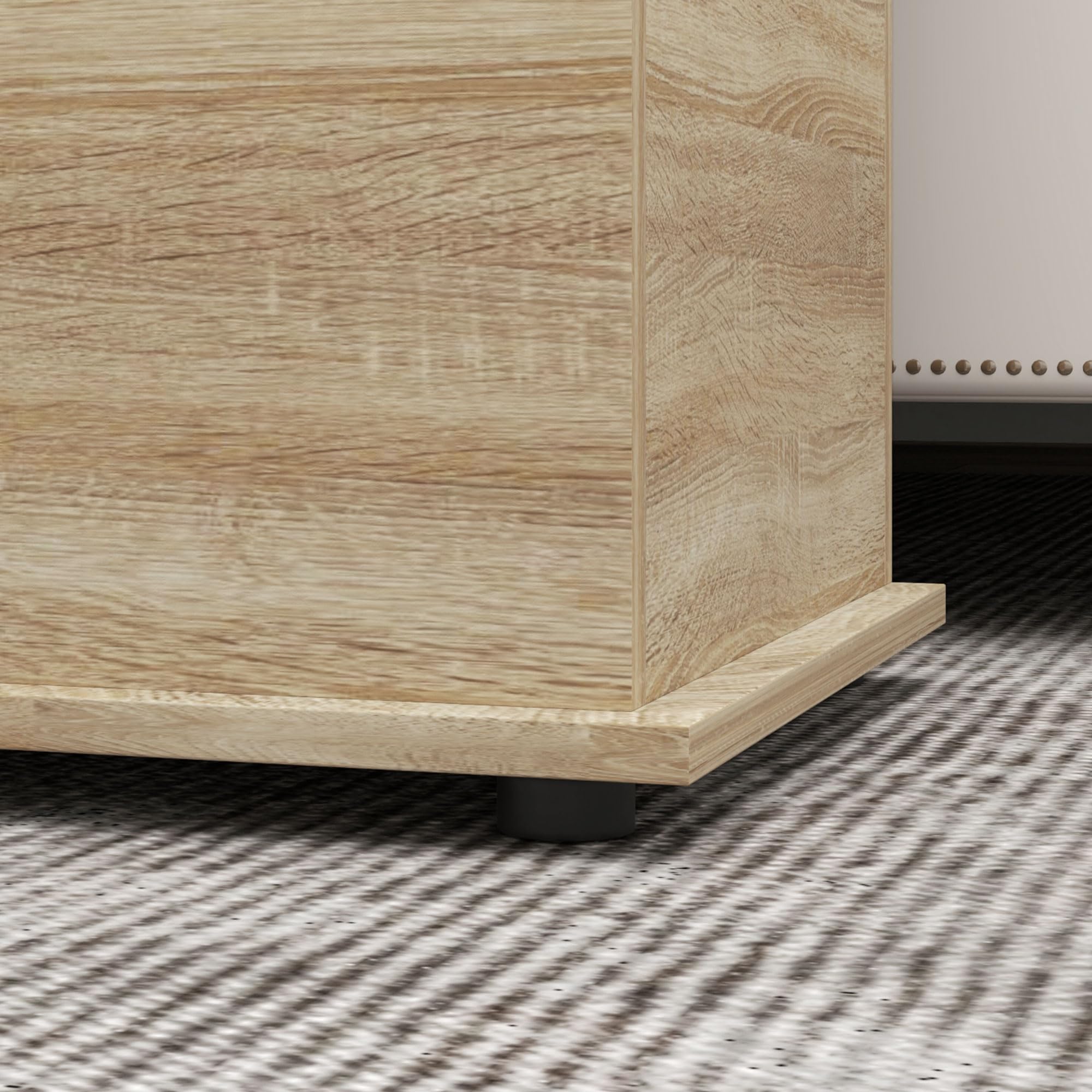 HOMCOM Cassapanca portaoggetti con coperchio pieghevole e cerniere di sicurezza, panchina scarpe, mobili da ingresso, corridoio, camera da letto, soggiorno, 100 x 40 x 40 cm, effetto legno naturale