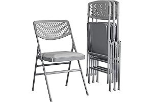 Cosco Products: Durable, Comfortable Folding Chair, Ideal for Commercial and Personal Use (4 Pack, Gray)