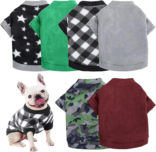 6 suéteres de invierno para perro ropa de chihuahua trajes de invierno con estampado de estrellas ropa cálida para cachorros ropa de invierno