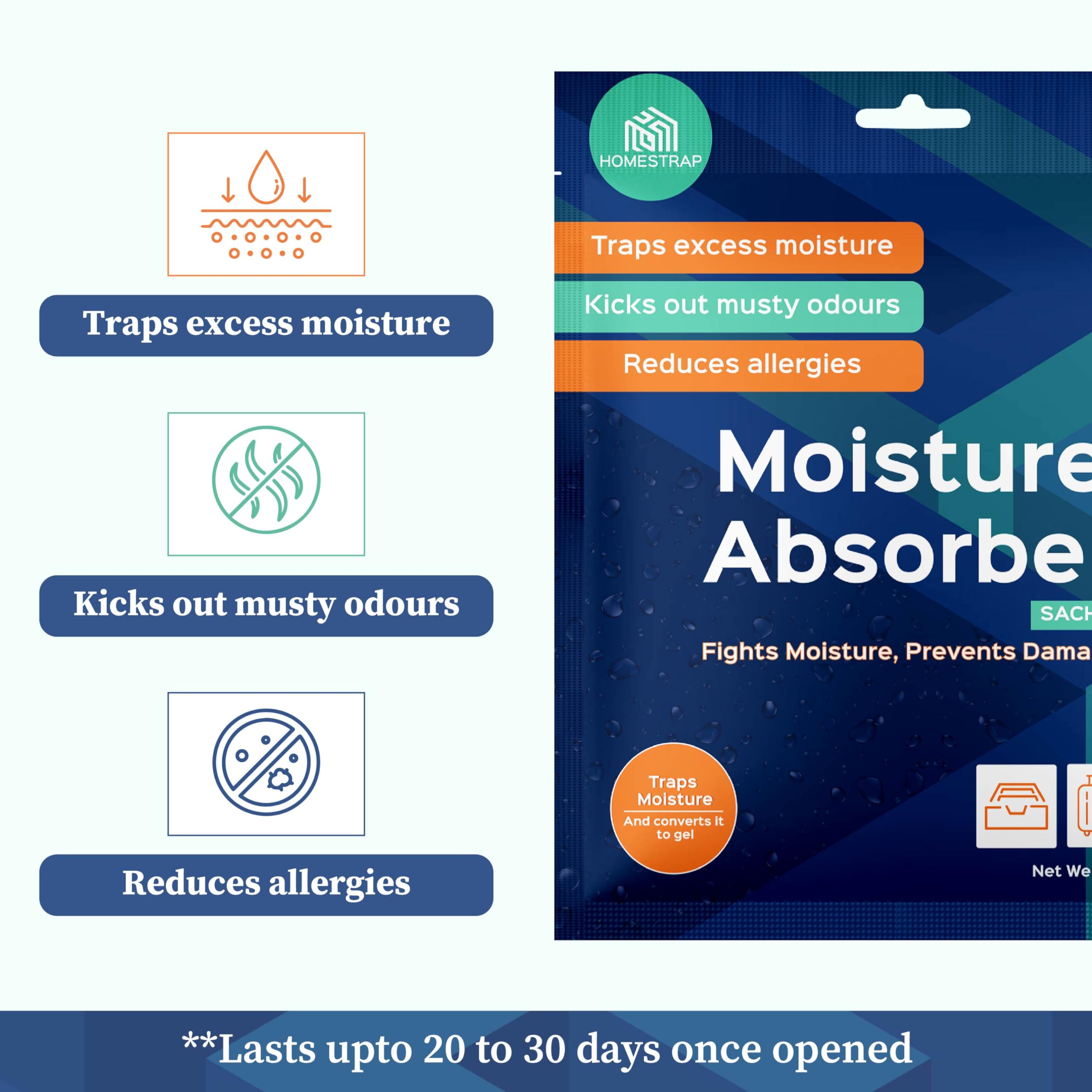 Moisture Absorbers - Protect Clothes & Belongings -6 Moisture Absorbers - Protect Clothes & Belongings -6